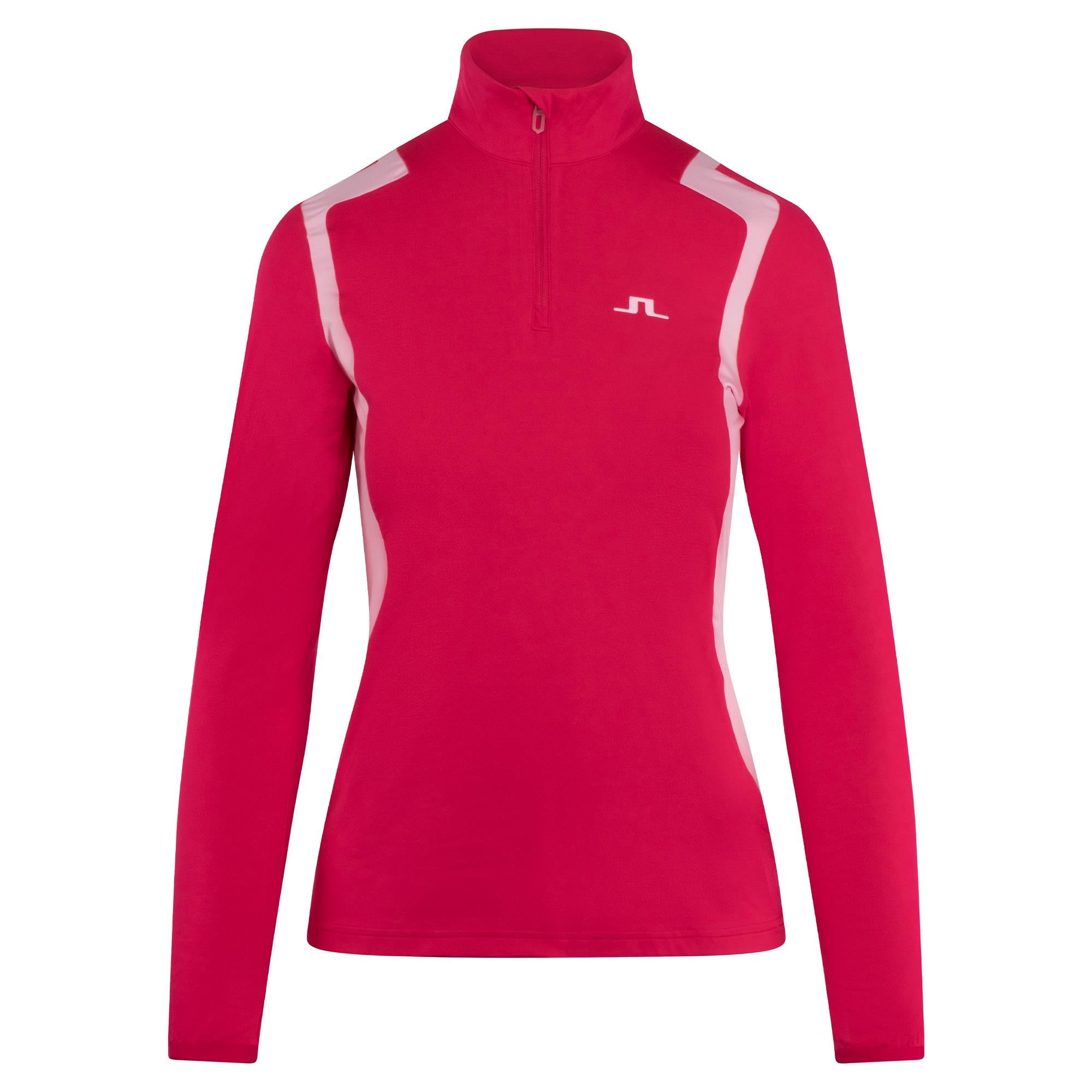 J Lindeberg Mae Quarter Zip Ladies Golf Mid Layer Azalea